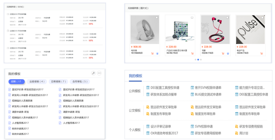 OA門戶分類表單類、信息底表類、流程模板類